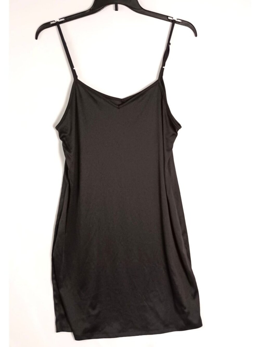 Black Full Slip Dress XL Adjustable Straps Midi Lightweight Under Dress Slip